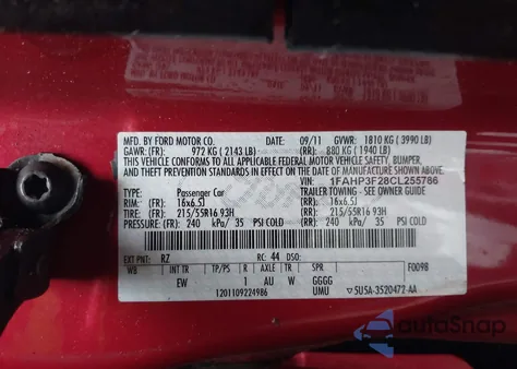 2012 Ford Focus Se from USA, damaged, VIN 1FAHP3F28CL255786